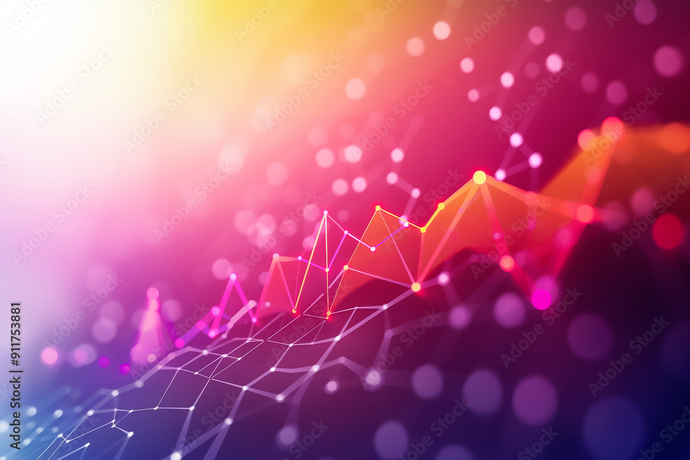Poster exploration of abstract data visualization utilizing vibrant colors and engaging graphical elements 