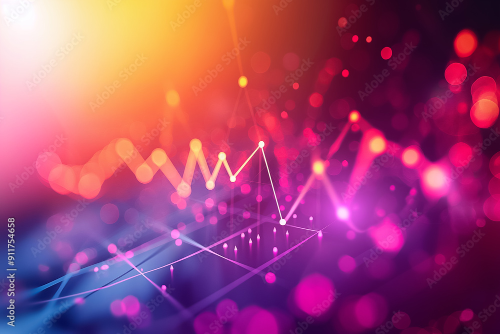 Poster exploration of abstract data visualization utilizing vibrant colors and engaging graphical elements 