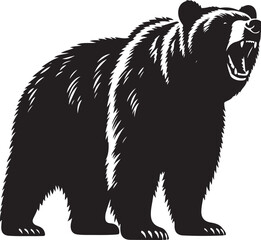 Bear black silhouette vector illustration