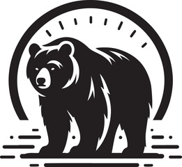 Bear black silhouette vector illustration