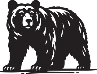 Bear black silhouette vector illustration