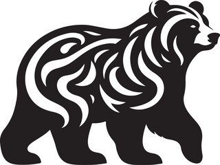 Bear black silhouette vector illustration