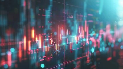 Stock market abstract finance background with  graph, chart bars and financial information. Global business analyzing concept with trade statistics. Seamless loop.