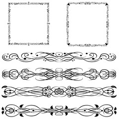 Obraz premium Collection of ornament elements for design.Black ornaments on a white background.