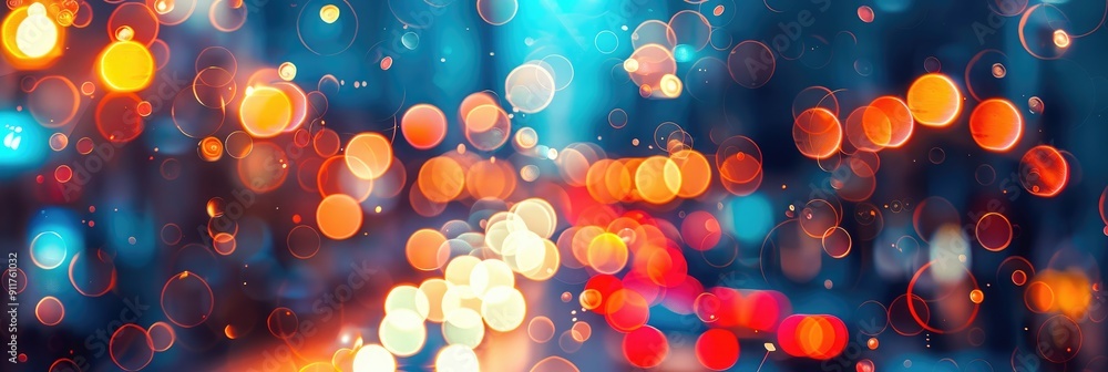 Poster bokeh image showcasing internet of things big data artificial intelligence autonomous vehicles drone