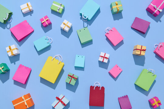 Paper shopping bag pastel color collection
