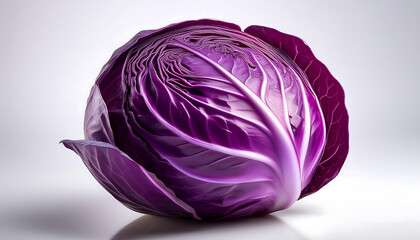 Obraz premium A single purple cabbage on a white background
