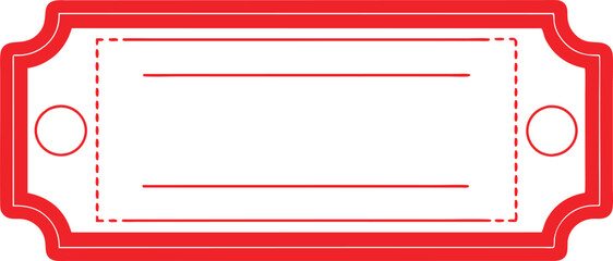 Blank Red Ticket Stub Isolated on White Background