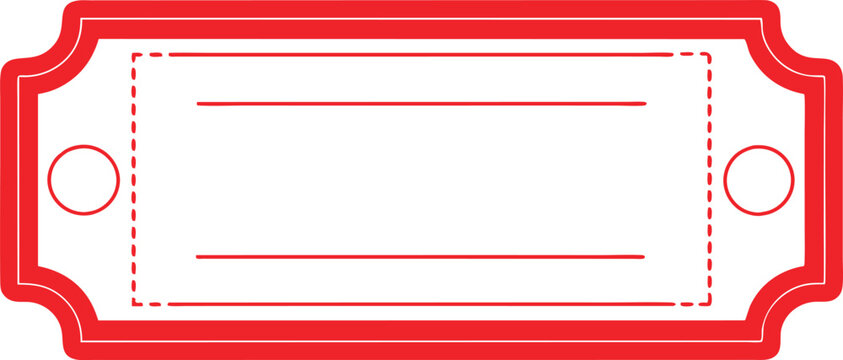 Blank Red Ticket Stub Isolated on White Background