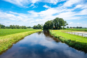 The River Lee and green surroundings aroundaround Osterwald, Lower Saxony, Germany