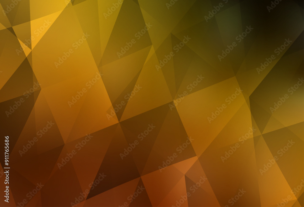 Poster dark orange vector shining triangular backdrop.