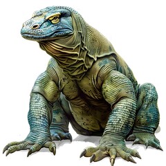 Obraz premium Komodo Dragon Y2K Fashion animal fashion cartoon isolated whitebackground 16:9