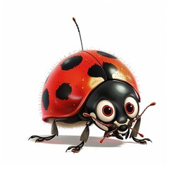 Fototapeta premium Ladybug 90s Revival animal fashion cartoon isolated whitebackground 16:9