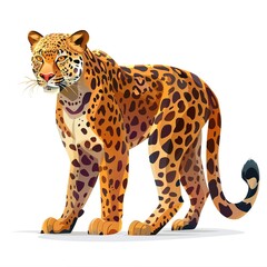 Obraz premium Leopard Sustainable animal fashion cartoon isolated whitebackground 16:9