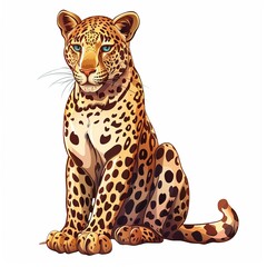 Naklejka premium Leopard Sustainable animal fashion cartoon isolated whitebackground 16:9