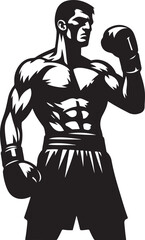 Boxer black silhouette vector illustration