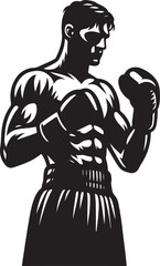 Boxer black silhouette vector illustration