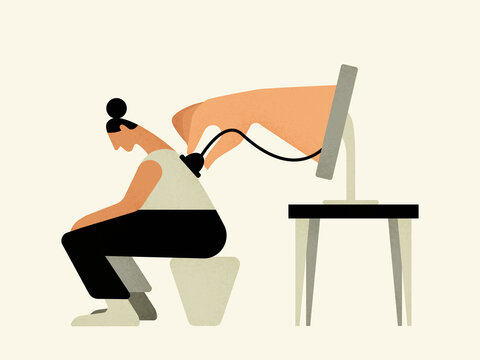 Hand of online doctor examining patient with stethoscope