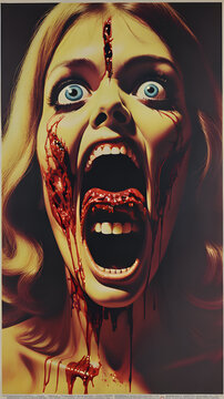 70's horror movie poster, Generative AI