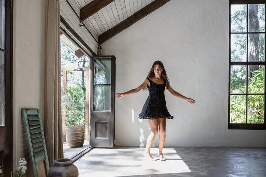 Young woman dancing