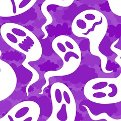 Halloween ghost seamless cartoon pattern for wrapping paper and fabrics