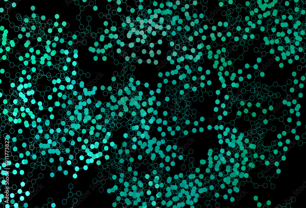 Poster dark green vector texture with artificial intelligence concept.