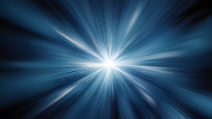 Fototapeta premium Blurred blue zoom perspective background. Abstract soft explosion effect. Generative AI