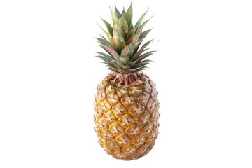 Fototapeta premium A single pineapple placed on a clean white surface, great for food or still life photography