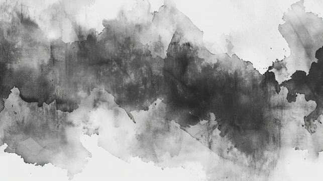 Abstract grayscale watercolor texture with flowing patterns