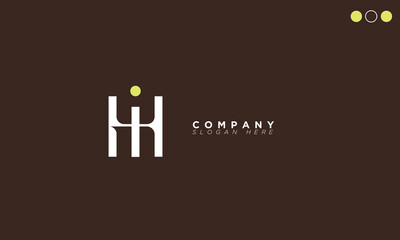  HI Alphabet letters Initials Monogram logo IH, H and I