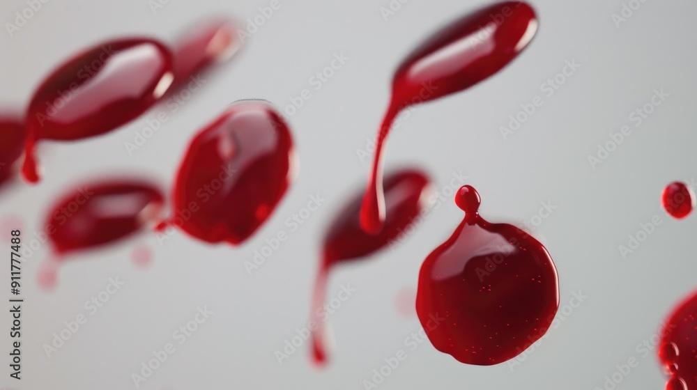 Aufkleber a close-up shot of multiple layers of red liquid floating on top of each other