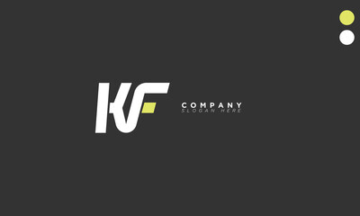  KF Alphabet letters Initials Monogram logo FK, K and F