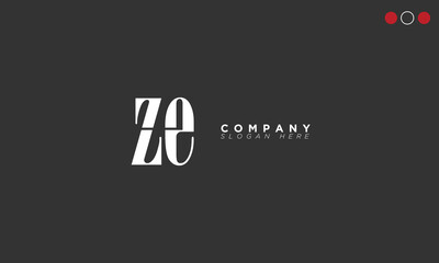  ZE Alphabet letters Initials Monogram logo EZ, Z and E