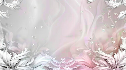 Whimsical scene with pink and white fabric flowing in the wind.