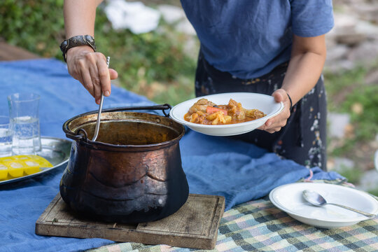 Traditional country food from a bowler