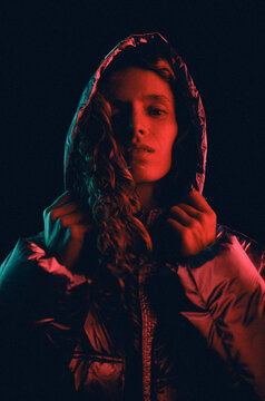 Creative bold woman studio portrait