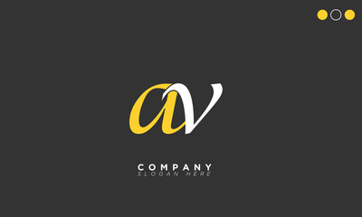  AV Alphabet letters Initials Monogram logo VA, A and V