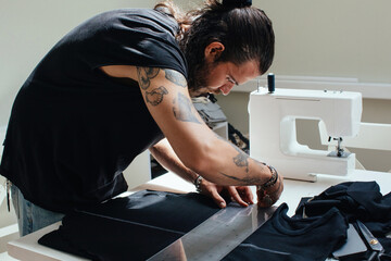 Local business - fashion designer at work