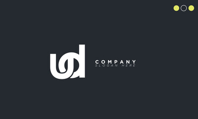  UD Alphabet letters Initials Monogram logo DU, U and D