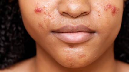 Fototapeta premium Acne on skin pimples