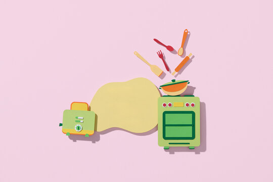 Happy Chefs Day Paper Art with Kitchen Elements