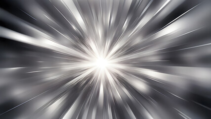 Fototapeta premium Blurred silver zoom perspective background. Abstract soft explosion effect. Generative AI