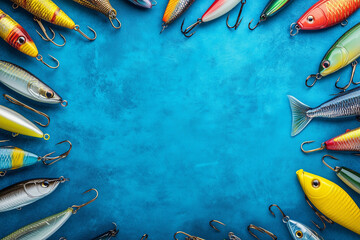 Angler's Delight: A Vibrant Frame Designed with Bright Fishing Lures