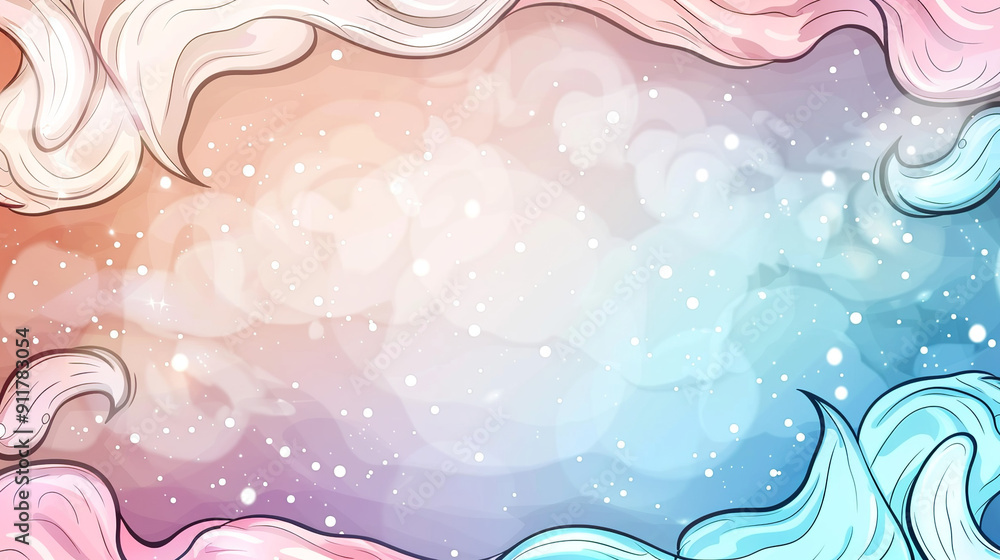 Poster abstract pastel background with flowing lines and soft hues.