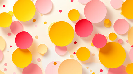 Pink Dots, Circles, Balls on Yellow Background, Abstract Image, Texture, Pattern, Wallpaper, Cover and Screen of Smartphone, Cell Phone, Computer, Laptop, 9:16 and 16:9 Format