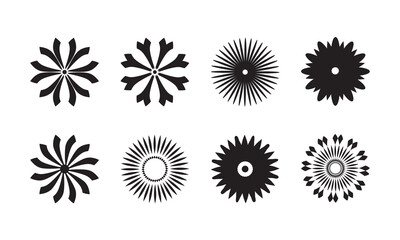 flower icon set illustrations . flower symbols illustration