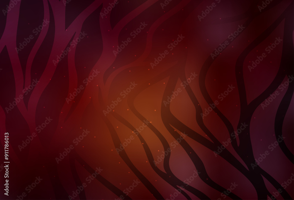 Poster dark red vector template with wry lines.