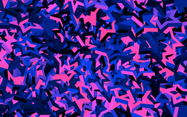 Dark Pink, Blue vector backdrop with small and big stars.