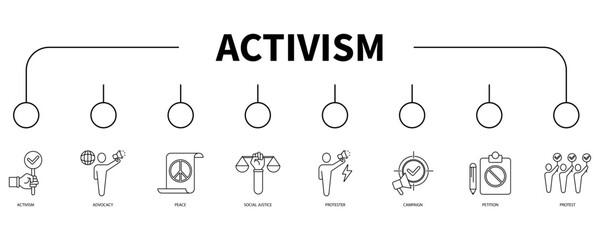 activism banner web icon vector illustration concept