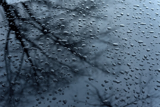 Drops on dark glass